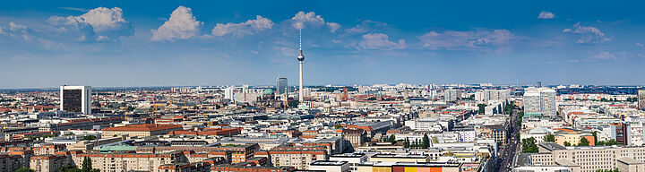 Blick über Berlin auf den Fernsehturm
