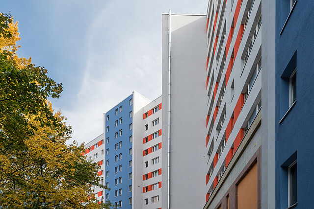 Außenansicht des sanierten Gebäudes in der Leipziger Straße 54/ 55 in Berlin- Mitte
