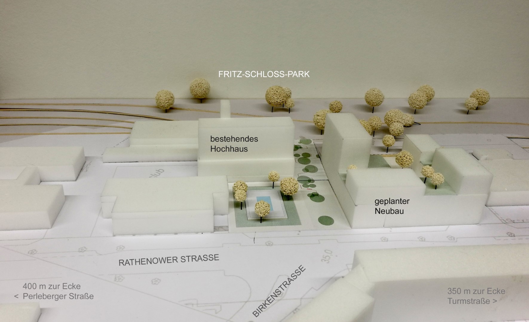 Modell des städtebaulichen Konzepts Rathenower Straße