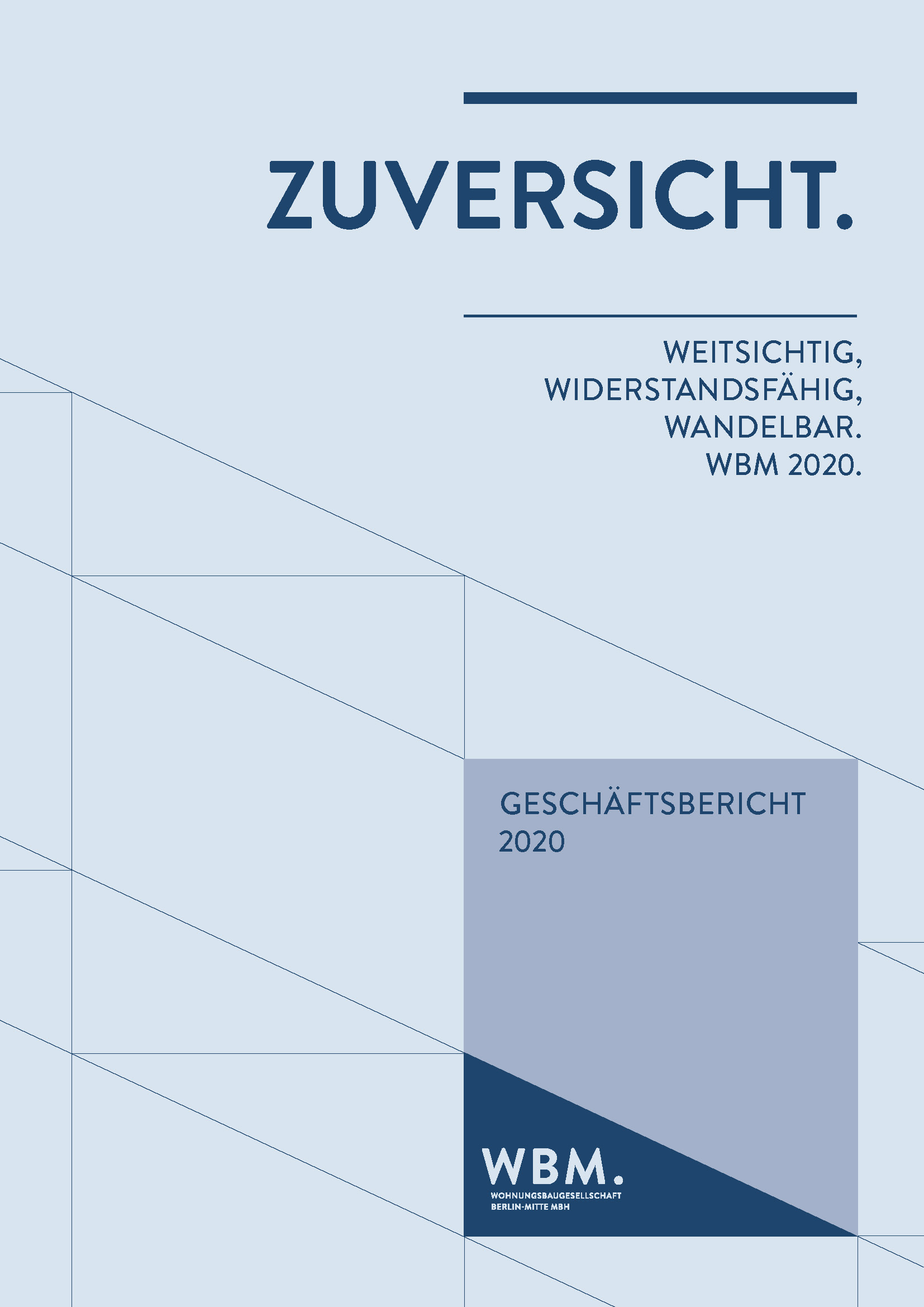 Deckblatt vom WBM-Geschäftsbericht aus 2020